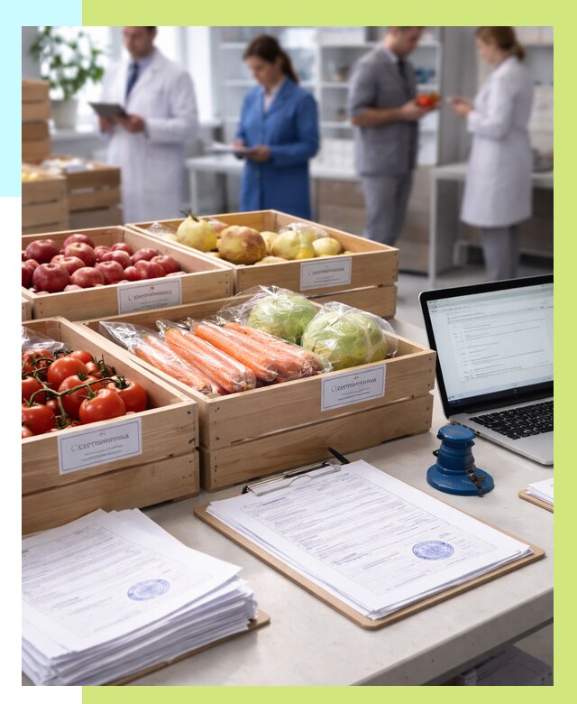 Сертификация овощей и фруктов в Таганроге от 8654 р. | Алешин-Тгн