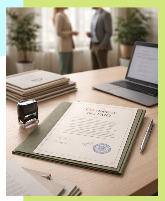 Сертификат без ГМО в Таганроге от 7636 р. оформить срочно Алешин-Тгн