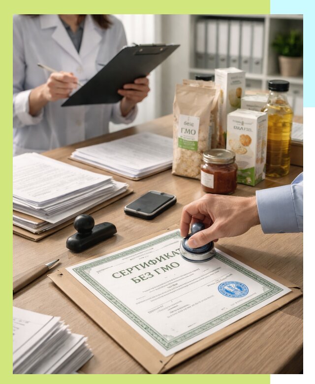 Получение сертификата Без ГМО для продукции в Таганроге